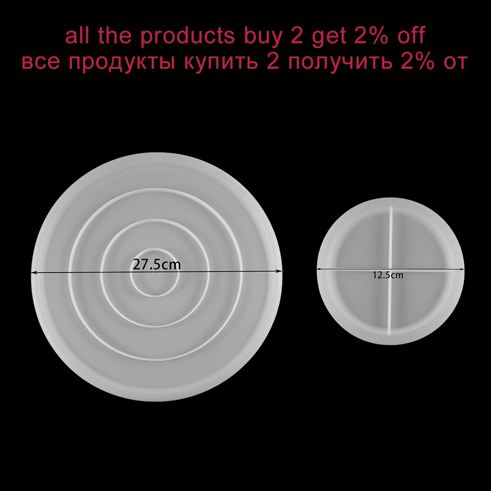 1pcs Round Shape Coaster Base Dish Tray Cup UV Silicone Epoxy Resin Molds For DIY Craft Home Decoration Jewelry Handmade Tools