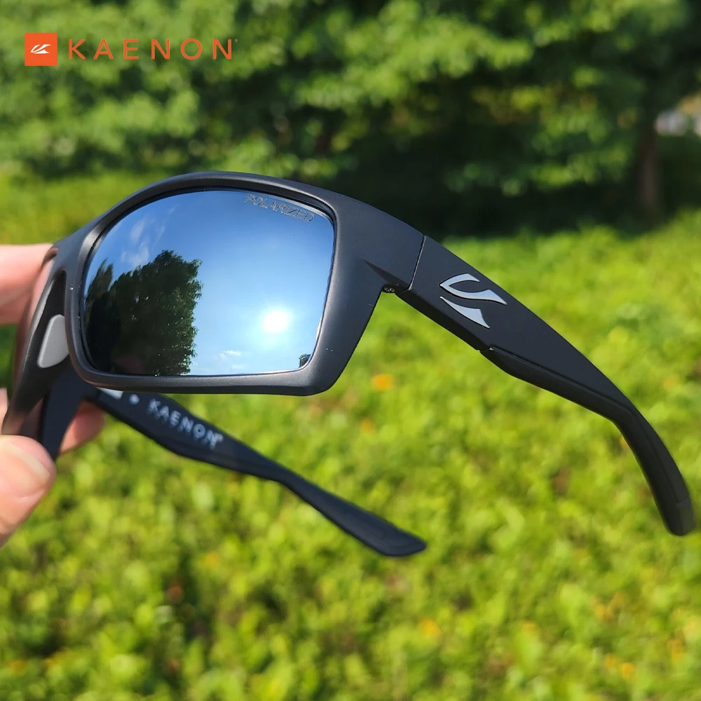 Real Silver Mirrored Lens KAENON Brand Luxury Designer Square 3D Logo Eyewear Men Women Outdoor Driving Fishing Sports TR90 очки