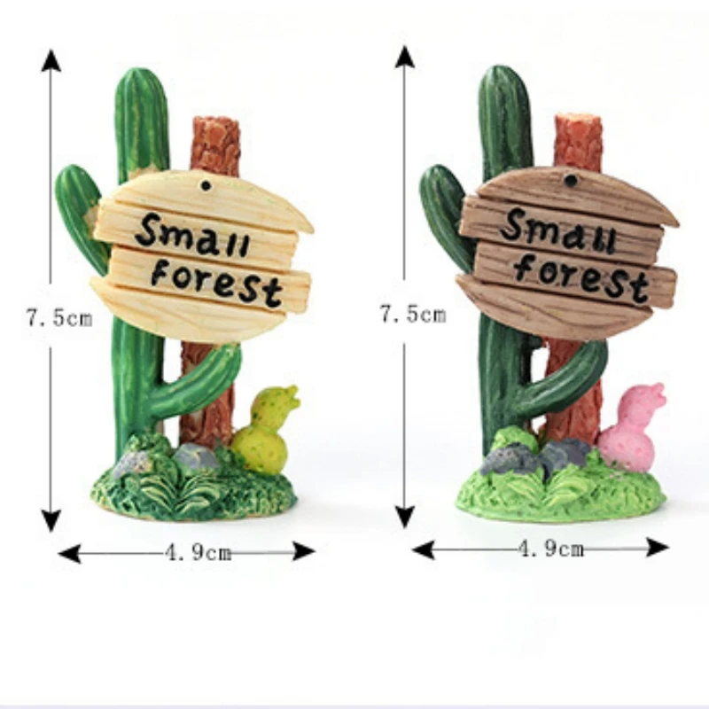 10pcs Resin Small Forest Fingerpost Miniature Crafts for Micro Fairy Garden Landscape Accessories Lovely Signpost Craft