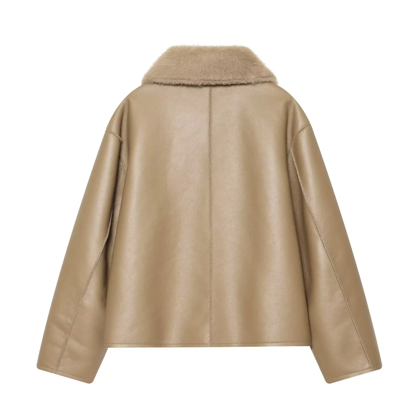 KONDALA Damen Vintage Chic Kunstpelz- & Lederjacke Elegante Doppelseitige Wendbare Jacke 2026 Herbst Winter Pendler-Freizeitmantel – Detail 4