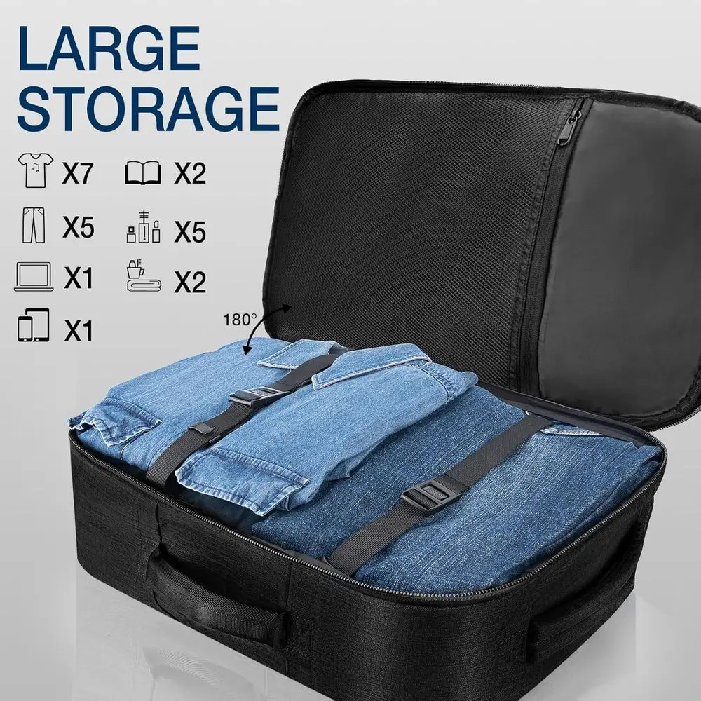 Mochila de viaje de mano aprobada, para computadora portátil 17, bolsa para artículos personales - Negro