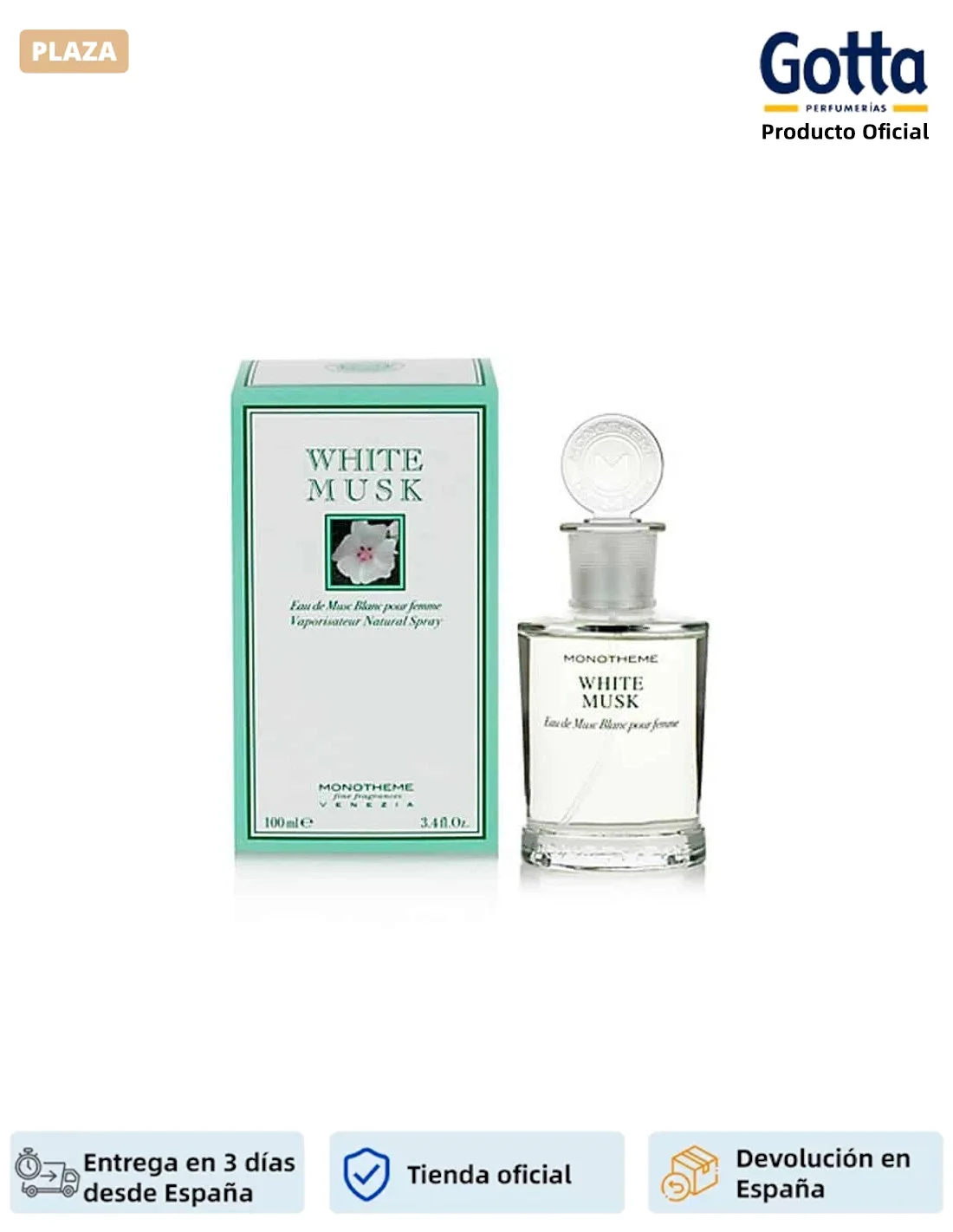 MONOTHEME - WHITE MUSK - 100 ML-beauty and health, Perfumes and deodorants, colonies-100% original female Perfumes.