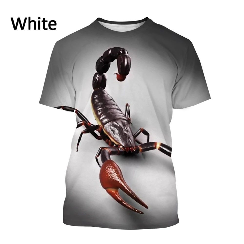 

2025 Men New Scorpion 3D Men's Printed T-shirt Fashion Personality Carnivore Unisex Casual O-Neck Animal Short-sleeved Moto Tops