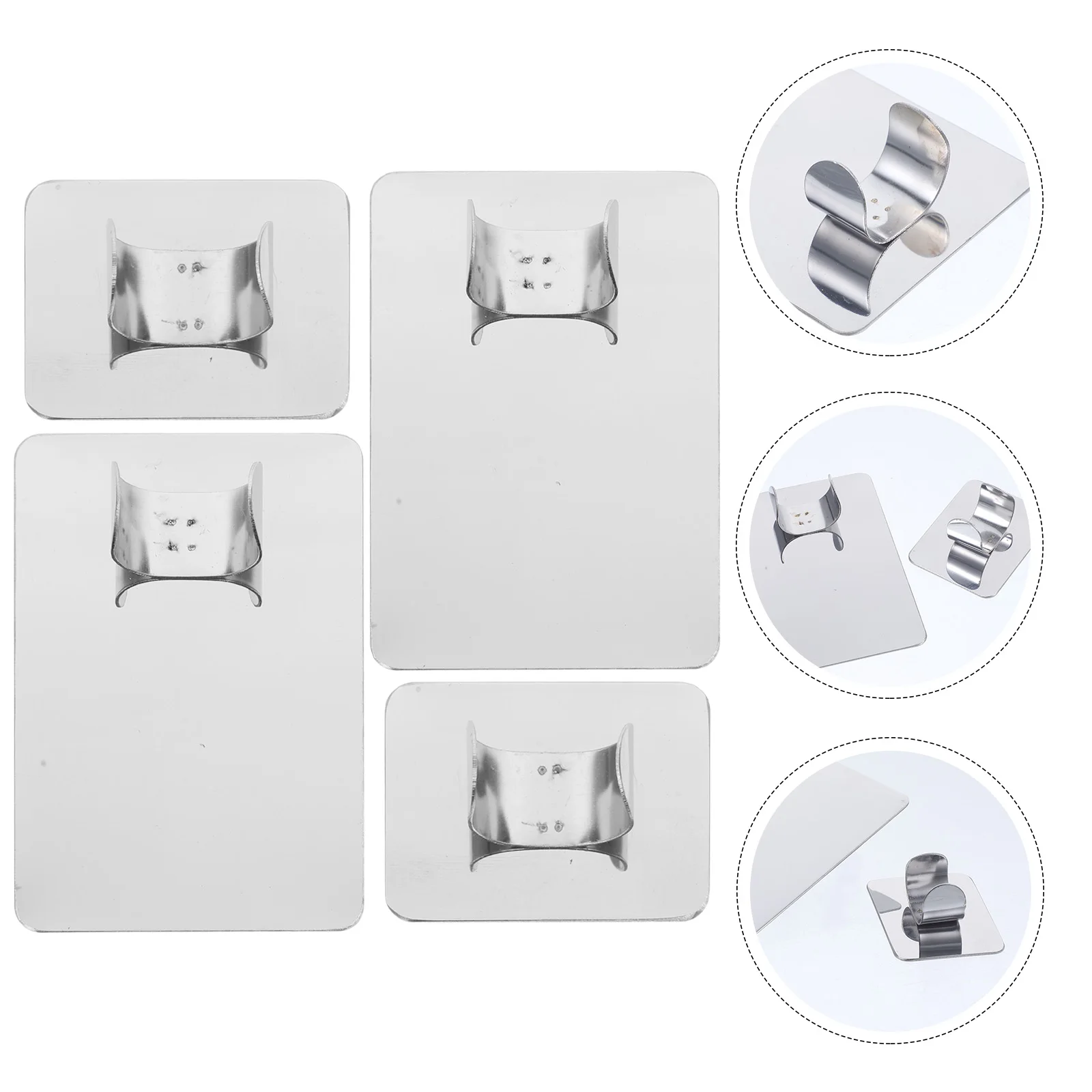 

4pcs Stainless Steel Makeup Mixing Palette Plate Nail Art Blending Tray Foundation Durable Flat Surface Ring Design