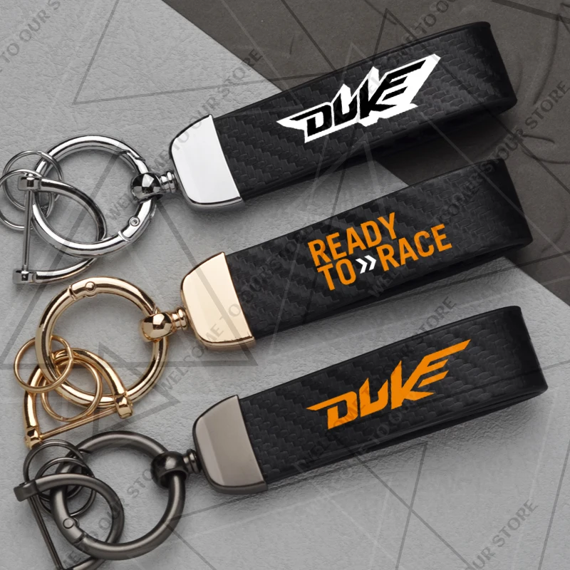 Новый классический брелок для ключей с логотипом Duke Ready To Race 390 790 890 1290 RC из углеродного волокна, держатель для ключей, аксессуары для мотоциклов