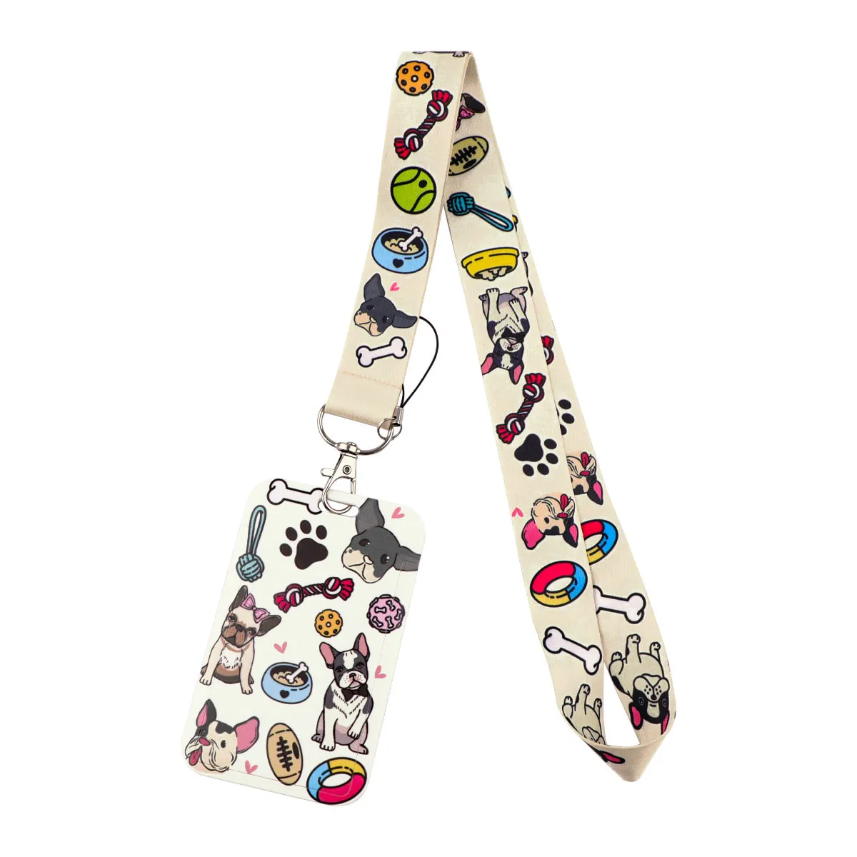 

Kawaii Cartoon Bulldog Neck Strap for key Lanyard Card Holder Student ID Card Badge Holder DIY Hanging Rope Phone Accessories