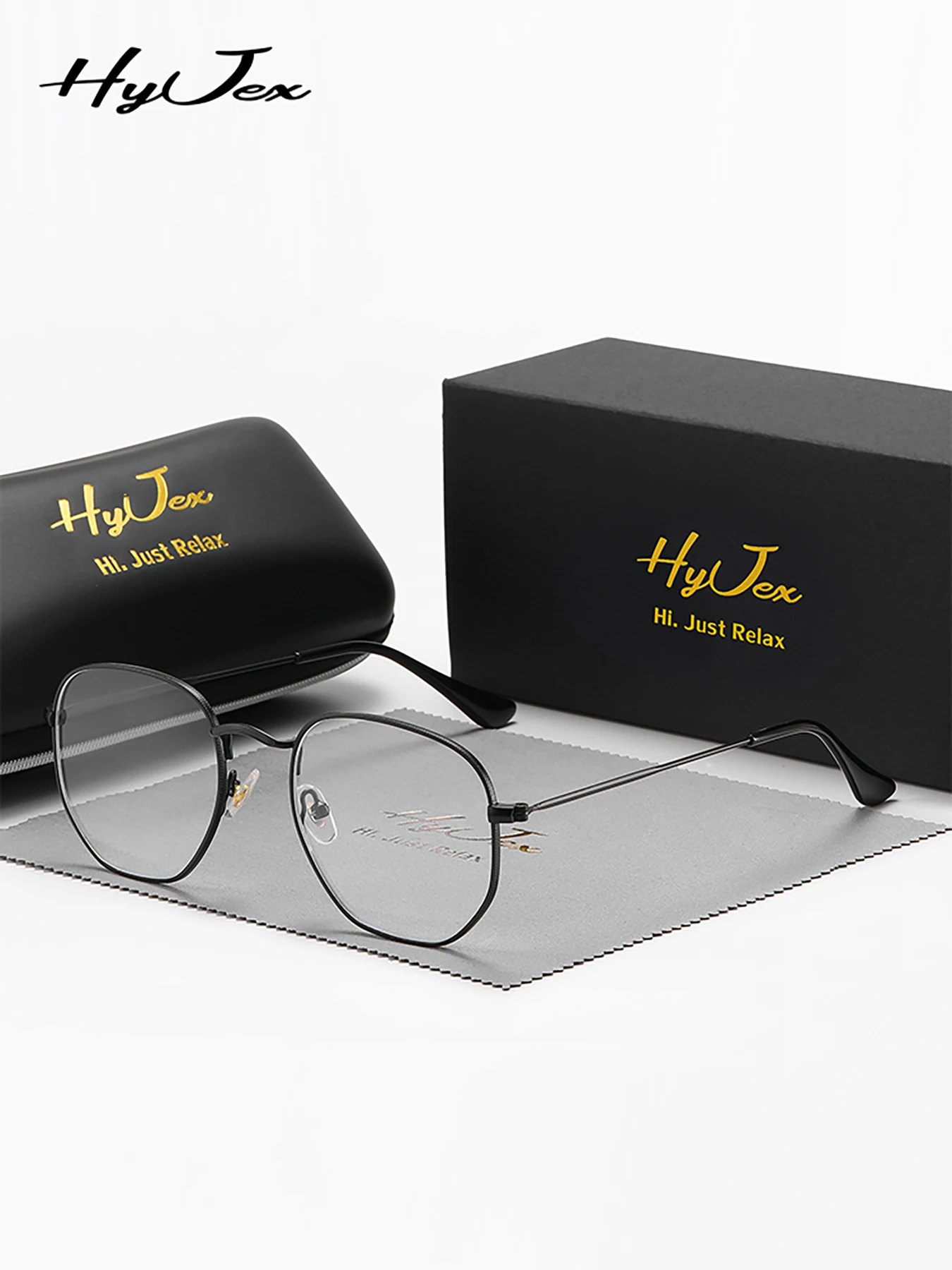 HyJex Personality Irregular Glasses Men's and Women's Same Fashion Metal Glasses Literary Style Flat Mirrors