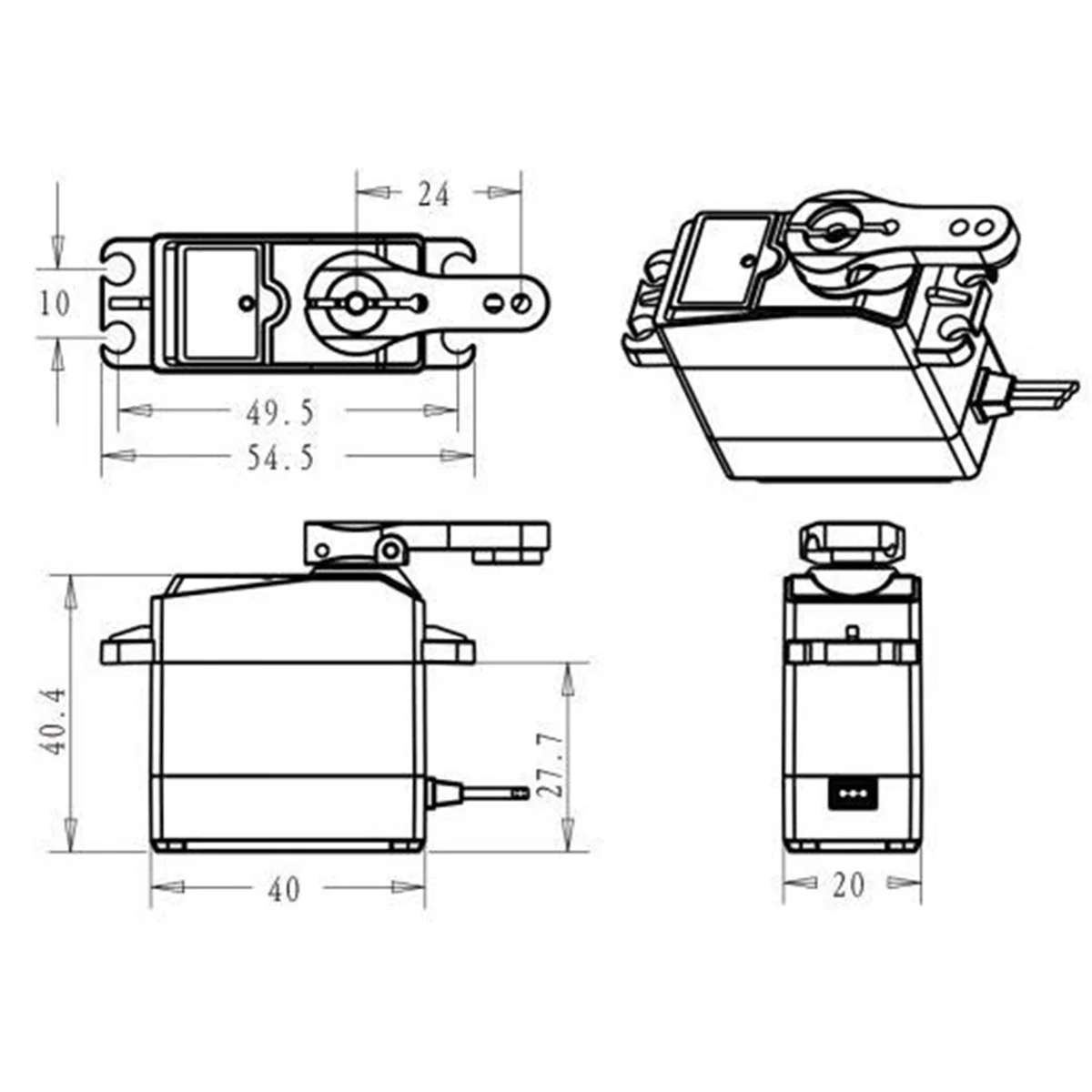 

ZIZI Waterproof Servo 40Kg High Torque Metal Gear Digital Servo for 1:8/1:10/1:12 RC Car Robot 180°