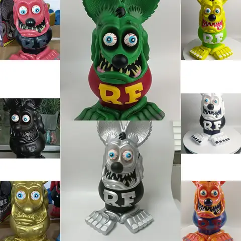 Rat Fink 33cm Premium Edition Vinyl Model Doll Decoration Figurines RF Crazy Mouse Statue Gift Toy Collection Ornament Figure