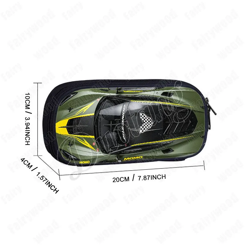 Cool Racing Car Model Graphic Pattern Pencil Case Race Car Cosmetic Case Makeup Bag Pencil Box Brush Holder School Supplies