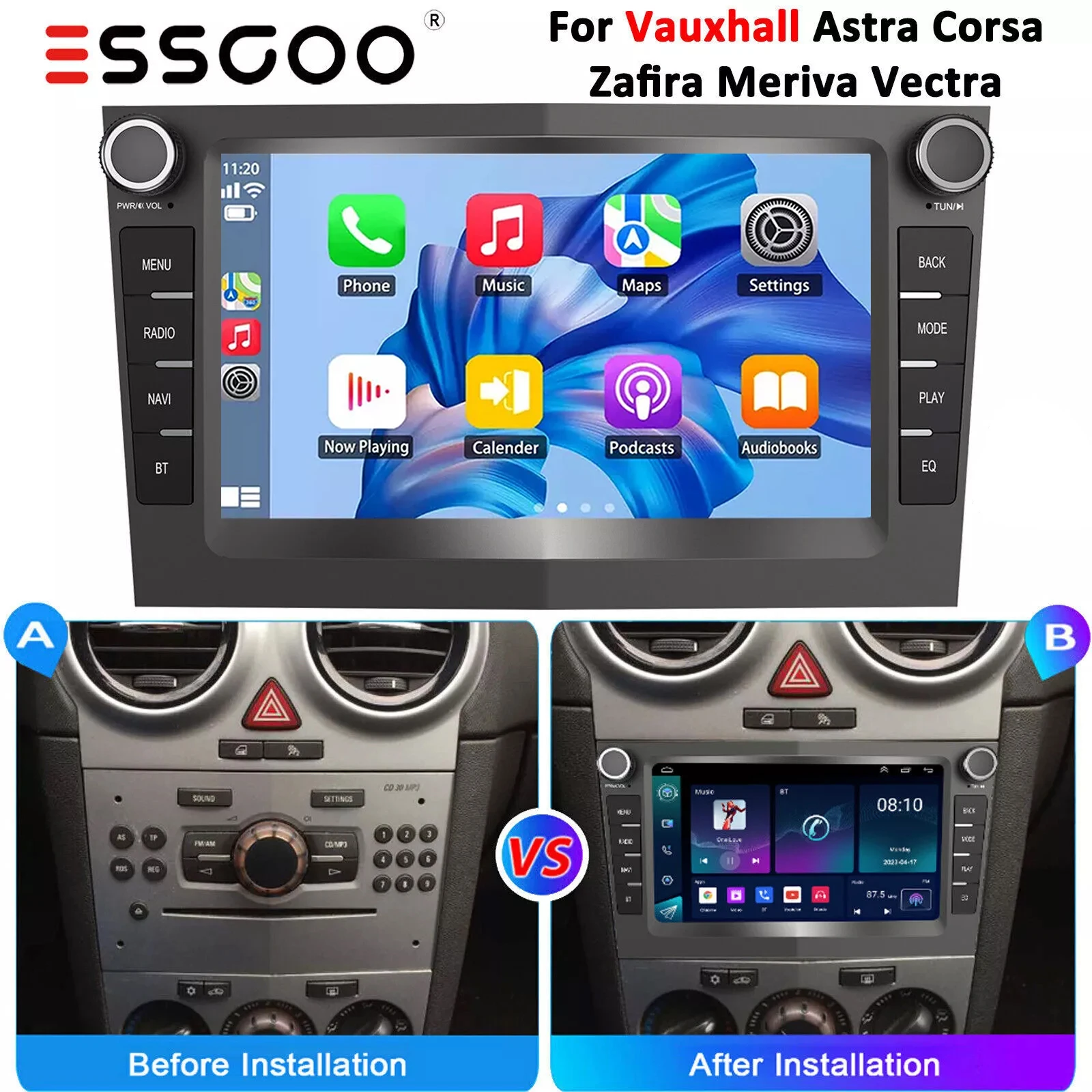 7inch Car Stereo Android 13 CarPlay GPS BT 64G For Opel Vauxhall Corsa C/D Zafira Astra H Combo GPS Navi Multimedia Video Player