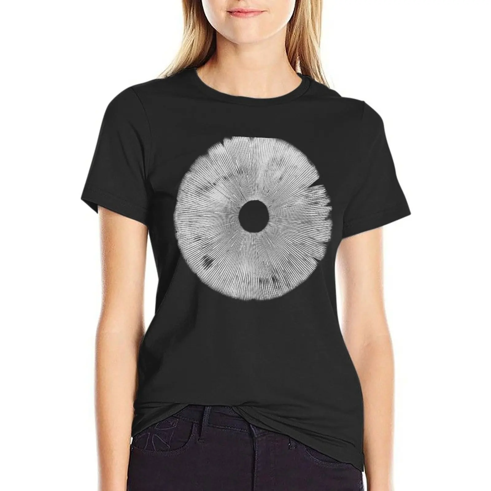 Mushroom Spore Print Mushroom Lover Gift I Love Mushrooms Fungi Mushroom Foraging T-Shirt tops black t shirts for Women