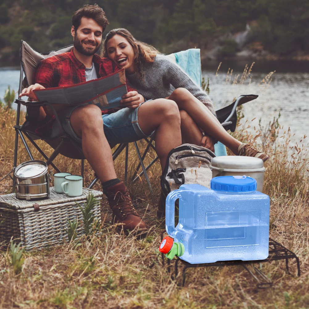 

3L Portable Water Container with Spigot Water Storage Carrier Leakproof Water Storage Container for Hiking Self-Driving Tour