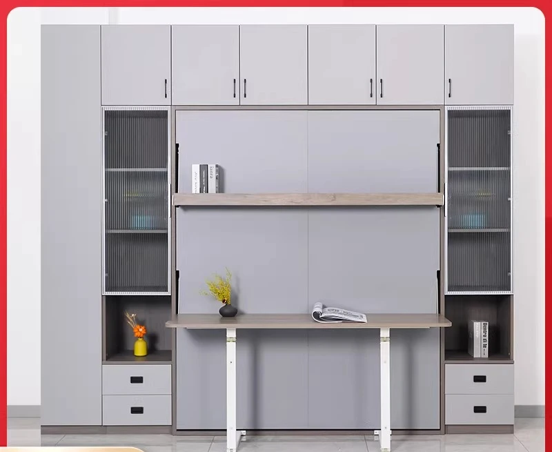 Invisible bed with desk bookshelf wall bed multi-function folding electric automatic hardware accessories turning wall bed