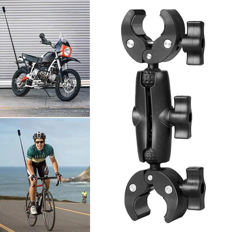 AliExpress NONE Double Head Super Clamp Kit For Insta360 Motorcycle Bicycle Double Clip Crab Clamp Bracket For GoPro Action Camera Accessories