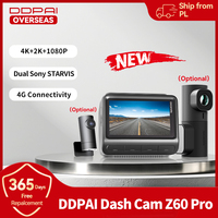 DDPAI 4K Dash Cam Z60 Pro 3CH Front and Rear Interior Car Camera SONY STARVIS2 Sensor 24h Parking 5GHz Wi-Fi ADAS 4G