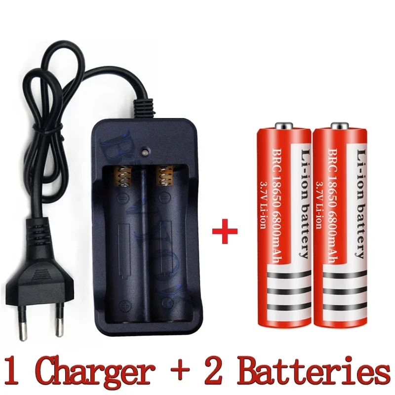 6800mAh Capacity Rechargeable Battery 18650 Battery 3.7V Li-ion Rechargeable Battery For Flashlight Torch Battery+Charger