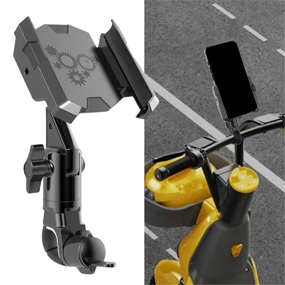 360 Degree Rotation Bicycle Phone Mount Multi-Angle Adjustment Secure Clamp Design Motorcycle Phone Holder