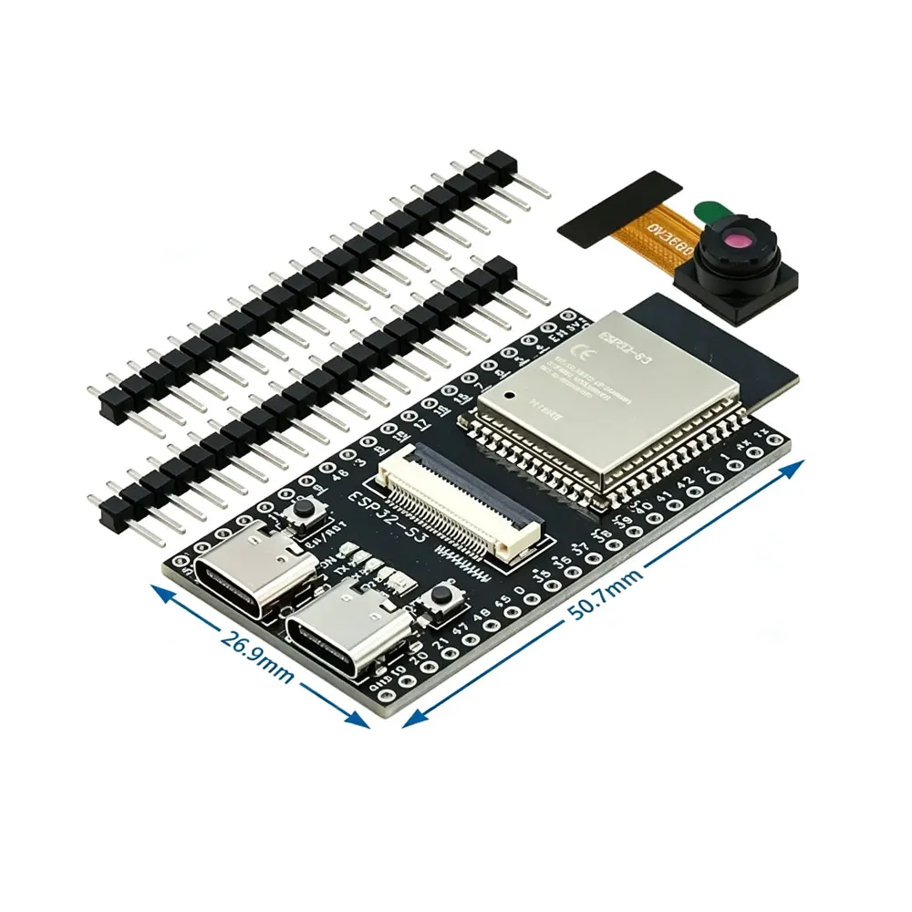 ESP ESP32-S3 CAM WiFi Bluetooth Development Board Module Onboard ESP32-S3 N16R8 Dual TYPE-C OV2640 /OV5640/OV3660 Camera