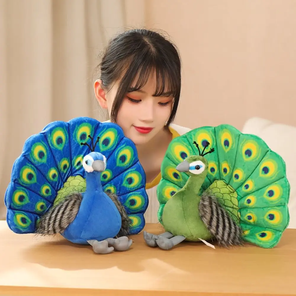 

Spreads Tail Peacock 30cm Fluffy Simulation Peacock Stuffed Soft Baby Peacock Children