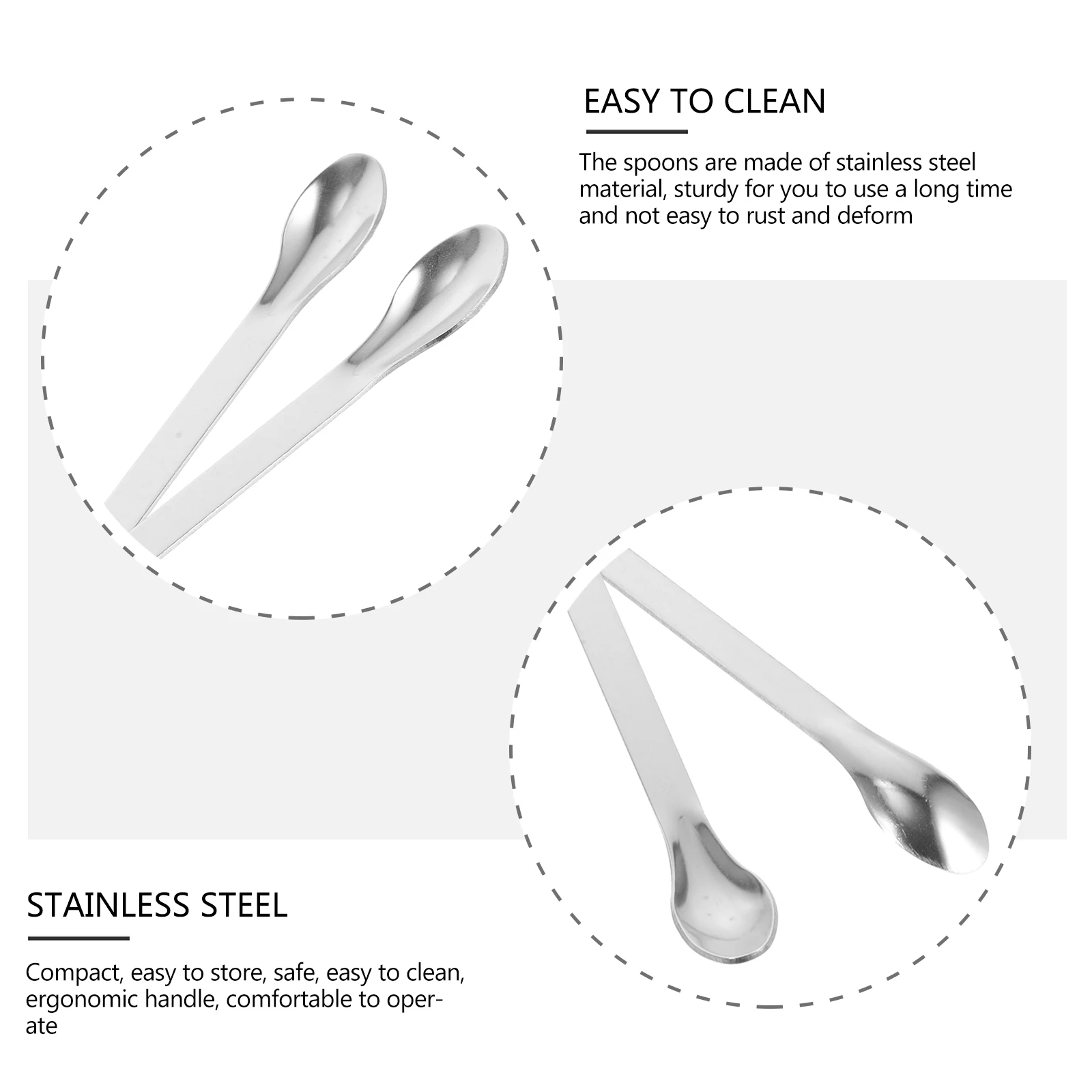 

2 pcs StainlessSteel Sampling Mini Weighing Spoons DoubleEnd Lab Teaching Equipment Experiment Experiment Tools