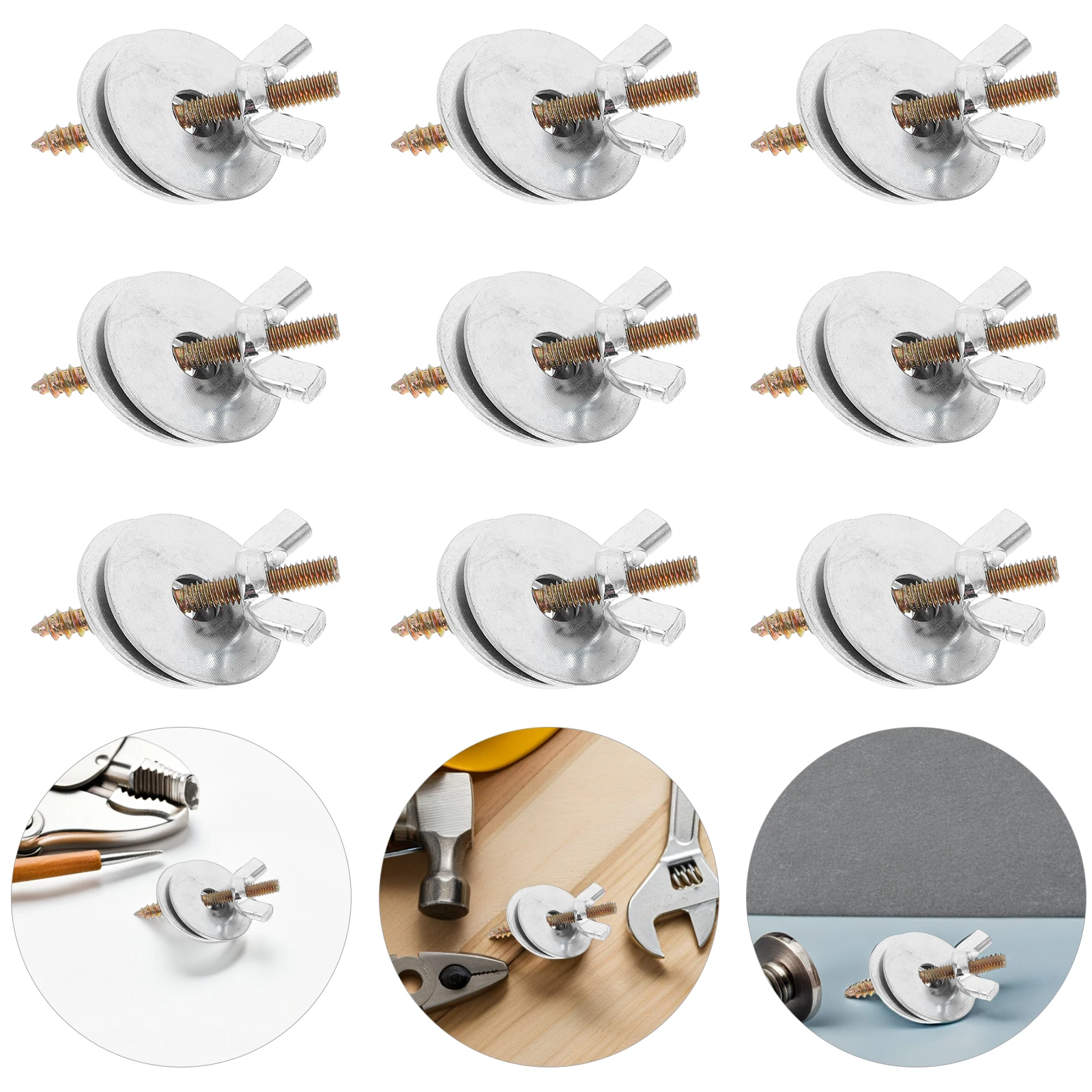 

10 Sets Bird Stand Perch Screw Hardware Hamster Board Pole Cage Perches Accessories Silver Fixing