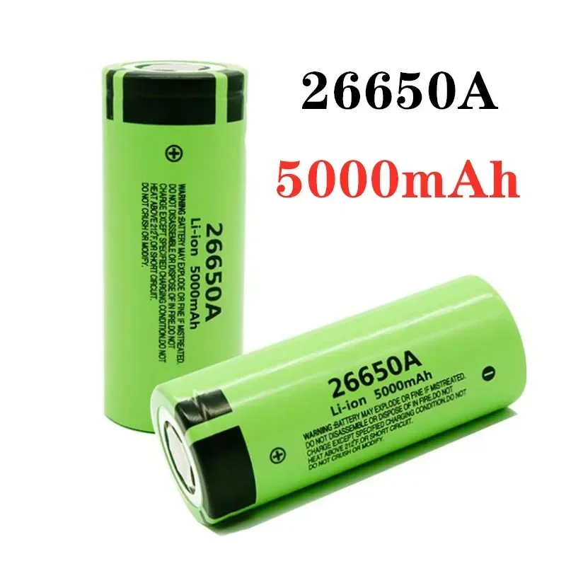 100% New Original High Quality 26650 Battery 5000mAh 3.7V 50A Lithium Ion Rechargeable Battery For 26650A LED Flashlight+charger