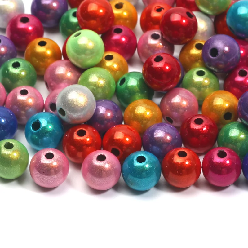 3D Miracle Shining Dream Round Balls Spacer Beads 6/8/10/12mm Charm Acrylic Beads For Jewelry Making DIY Handicrafts Accessories