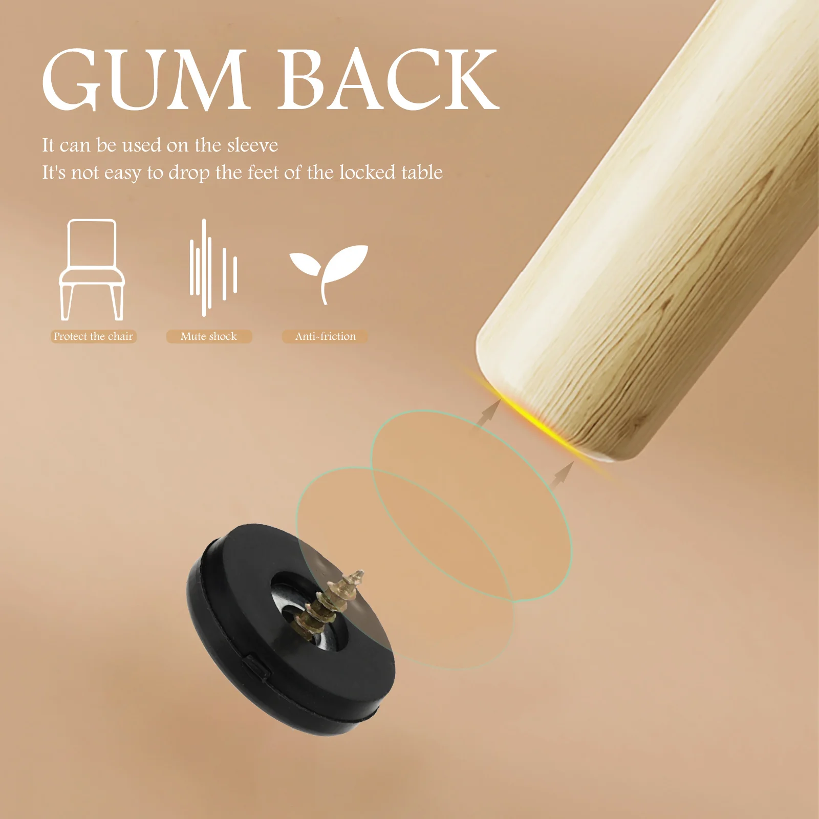 

24Pcs Furniture Sliders Screwed Legs Protector Pads Non-Slip Chair Feet Covers Hardwood Floor Protectors Noise Vibration