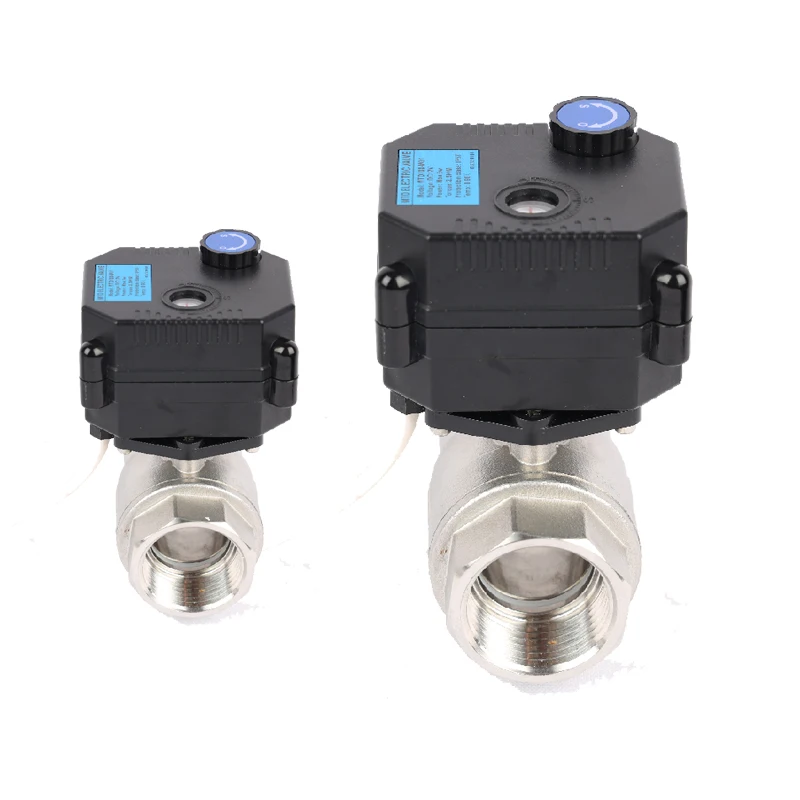 Válvula de aço inoxidável elétrico, motorizado Motor operado, verdadeira União Ball Valve, água com IP67 avaliado, 2 Way, 4-20ma, DN25