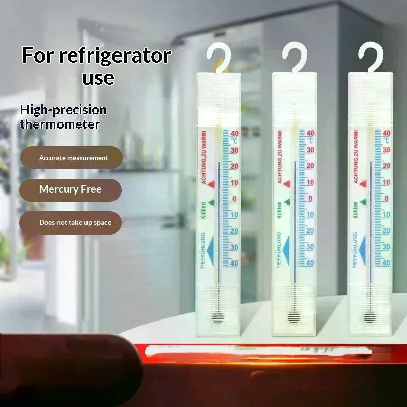 1Pieces Plastic Fridge Thermometers With Hook Plastic Thermometers Suitable For Accurate Temperature Monitoring M6CB