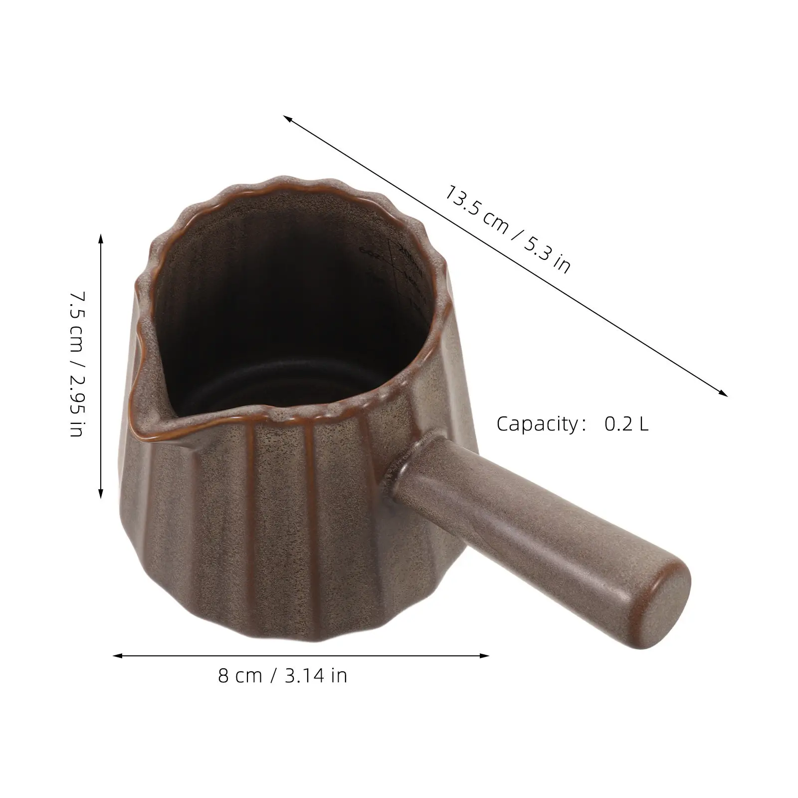 6 Oz Ceramic Espresso Shot Mug Matte Red Coffee Measuring Cup Espresso Dosing Pitcher Anti Scald Handle Coffee Bar Accessories
