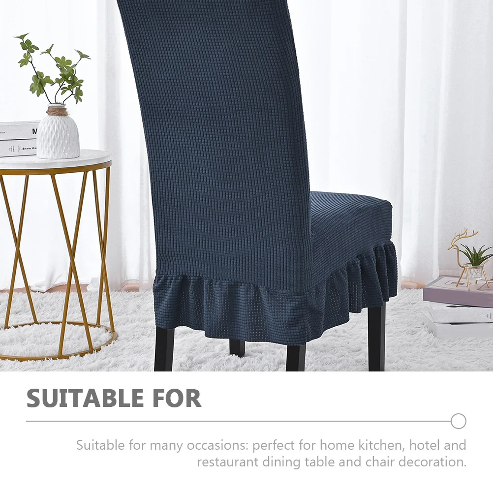 

Dining Room Chair Covers with Skirt Fitted Stretchable Slipcover for Kitchen Chairs Home Hotel Furniture Update Modern Look