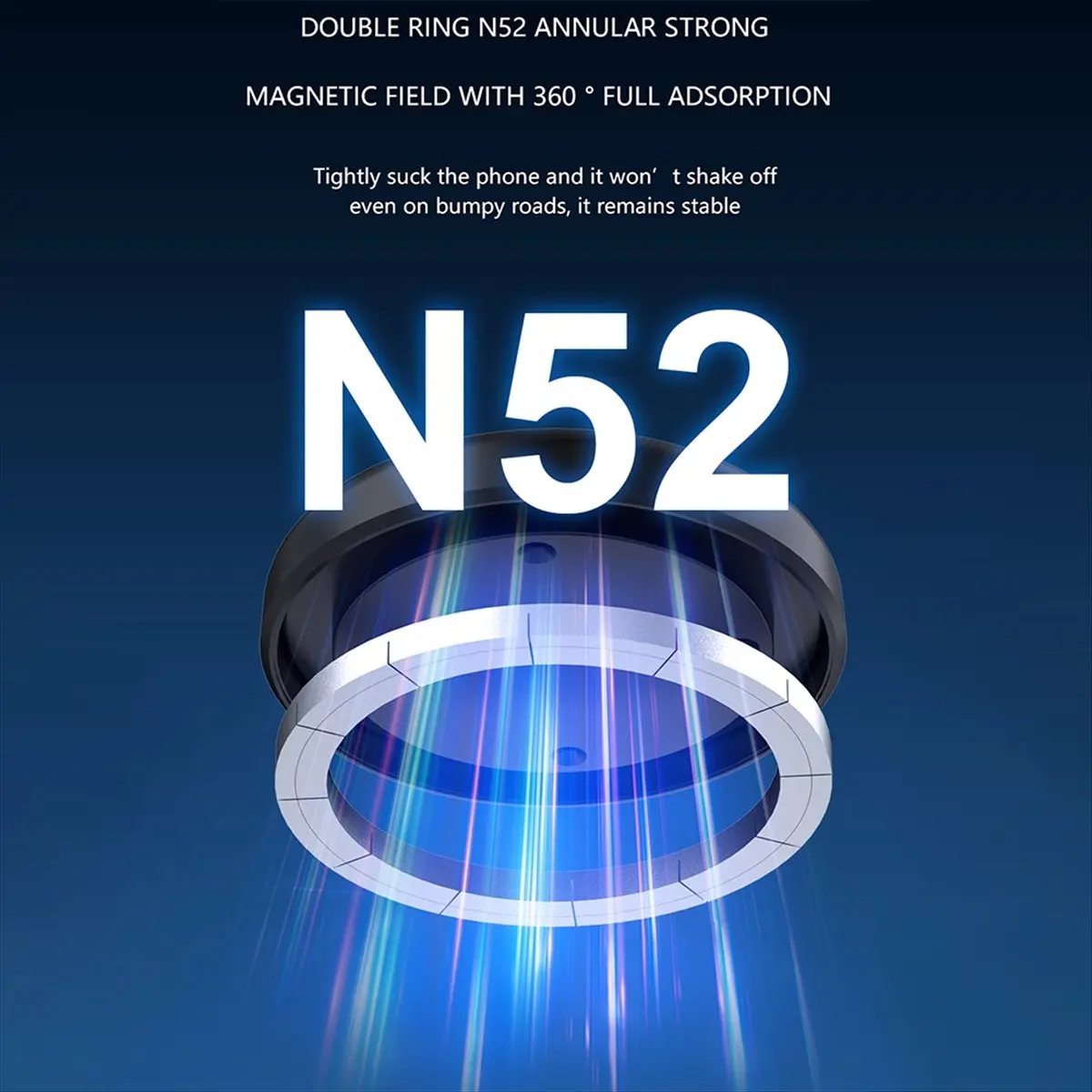A72Z 360° Magnetic Car Vacuum Phone Mount Holder, Electric Suction, Anti-Shake, Ultra-Stable Fit for All Car Phones Black