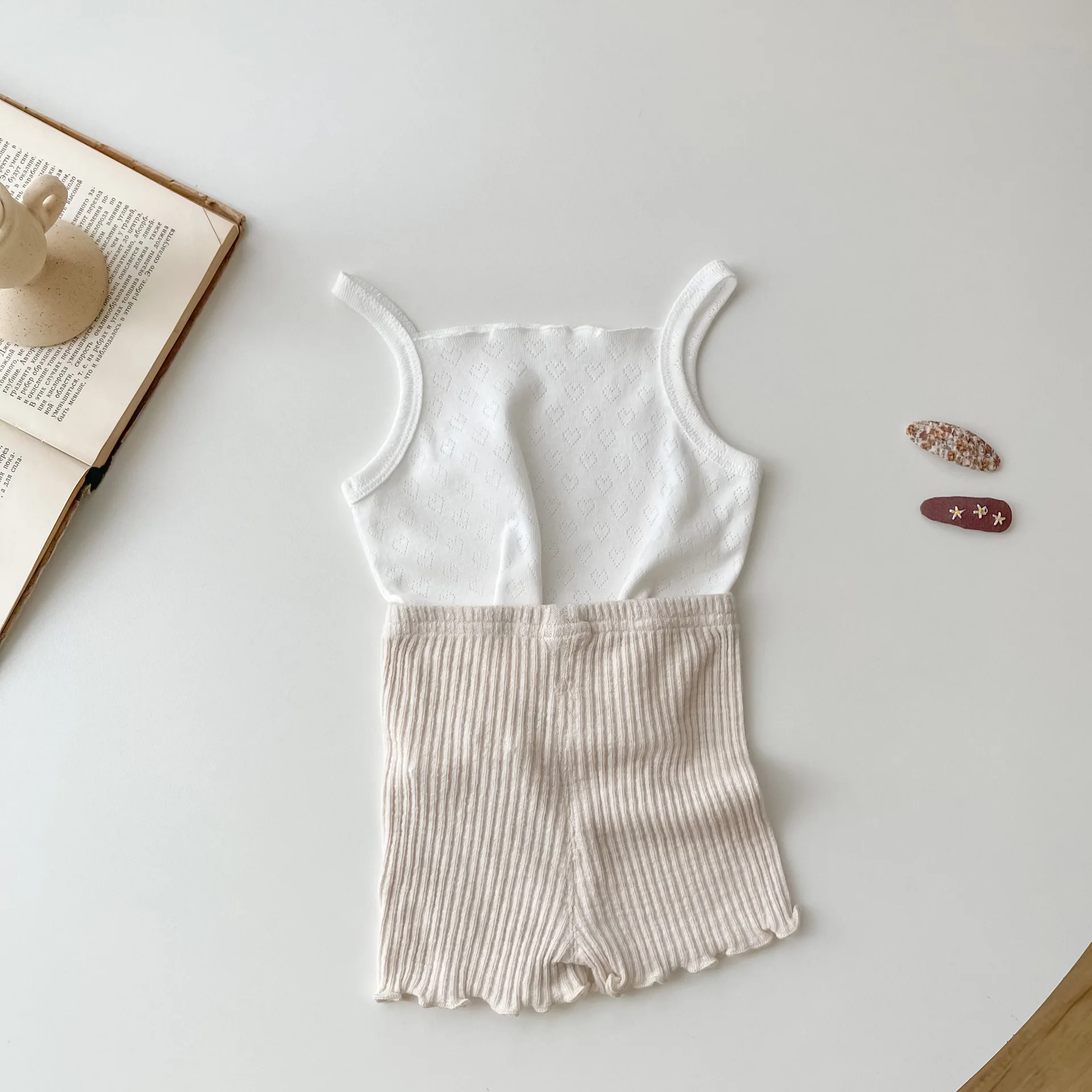 Summer New Kid Camisole Newborn Hollow Out Love Vest Girl Baby Thin Solid Casual Tops Waistcoat Infant Cotton Suspenders Shirt