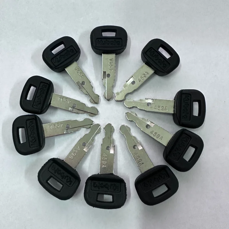 

10PCS 459A Keys For Kubota 15/20/30/135/155/161/163/165-3-5 ELI80-0101 RC411-53933 RC461-53960 Ignition Key