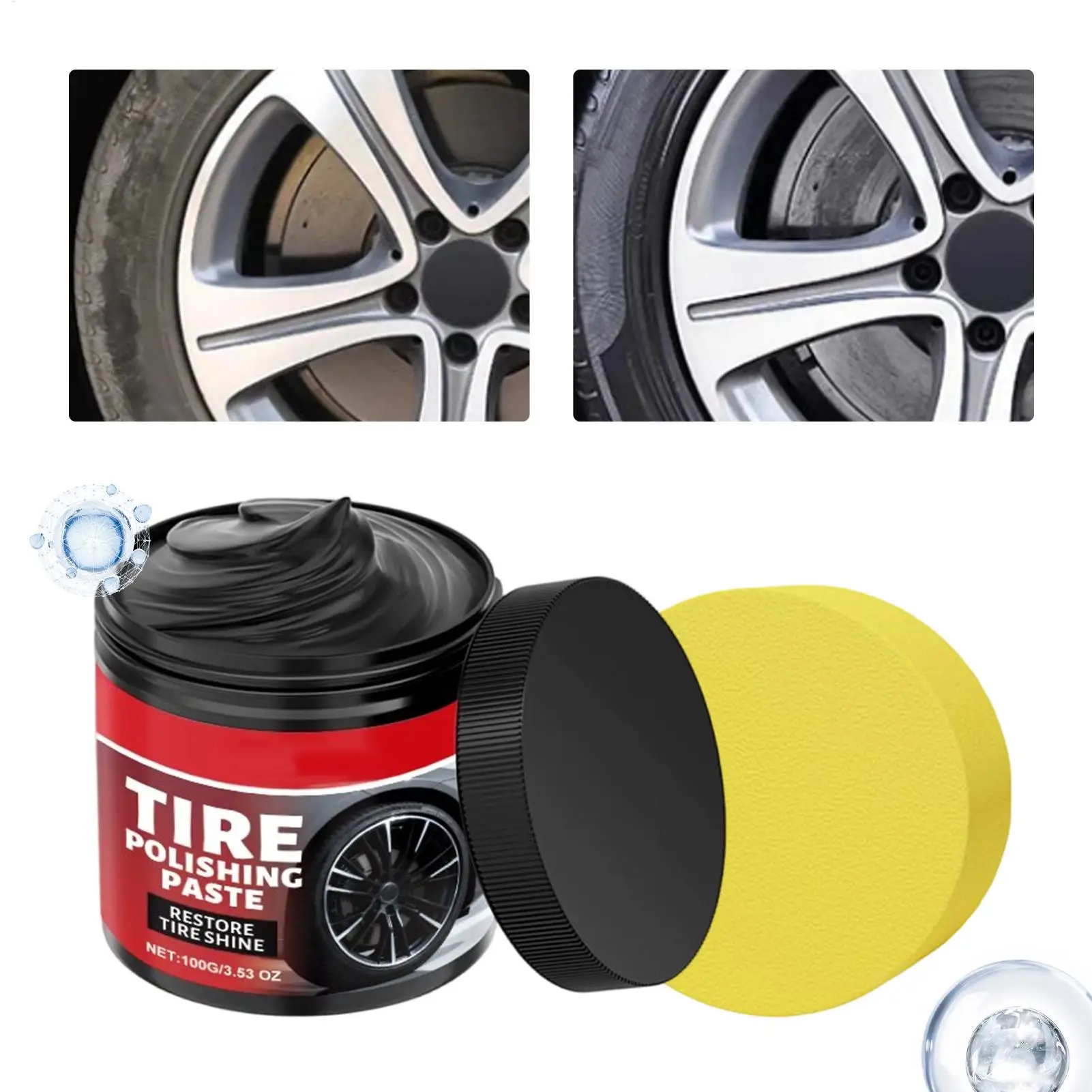 Car Tire Shine Paste Wheel Polishing Restorer Protectant Auto Rubber Care Cleaning Product Truck RV Detailing Cleaning Supplies
