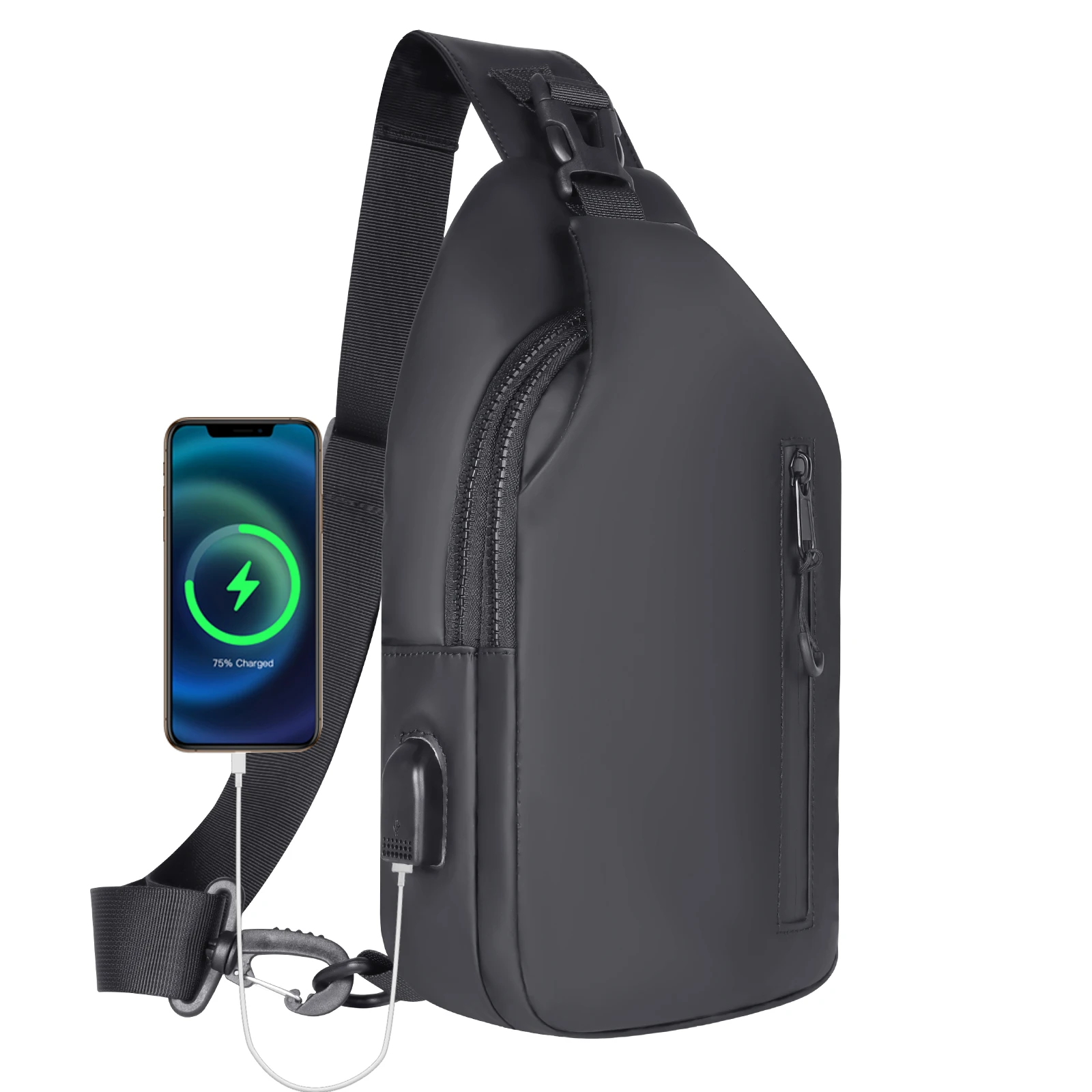 Lightweight Waterproof Anti-Theft Sling Bag Backpack for Men Women, Crossbody Chest Shoulder Bag with Multi-Pockets for Travel H