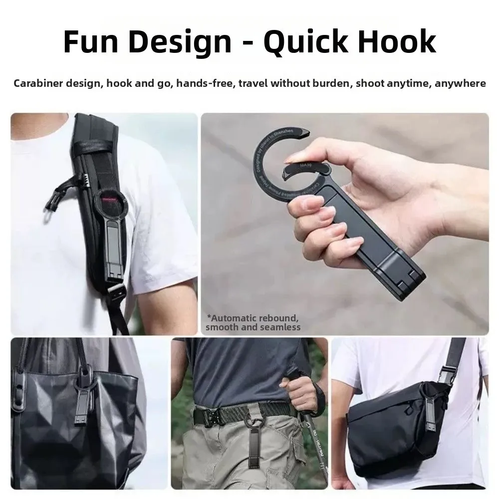 Foldable Phone Tripod Carabiner Adjustable ABS Dual-sided Magnet Tripod Lightweight Portable Magnetic Phone Tripod