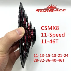 SunRace Cassette NEW CSMS8 CSMX8 11 Speed 11S/V 46T Wide Ratio bike bicycle cassette Mountain Bicycle freewheel 11-46T Cheap MTB