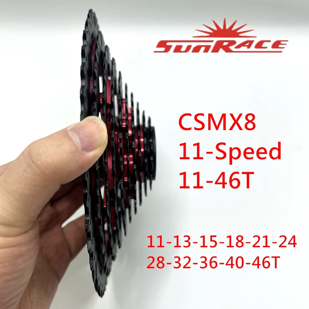 SunRace Cassette NEW CSMS8 CSMX8 11 Speed 11S/V 46T Wide Ratio bike bicycle cassette Mountain Bicycle freewheel 11-46T Cheap MTB