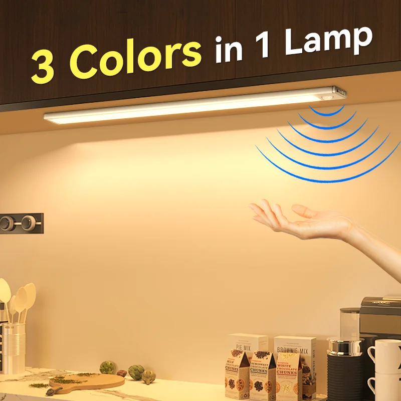 مصباح LED بمستشعر حركة لخزانة المطبخ ، إضاءة ليلية لاسلكية ، USB قابل لإعادة الشحن ، ألومنيوم ، خزانة غرفة النوم ، 20 ، 30 ، 40 ، 60 #1
