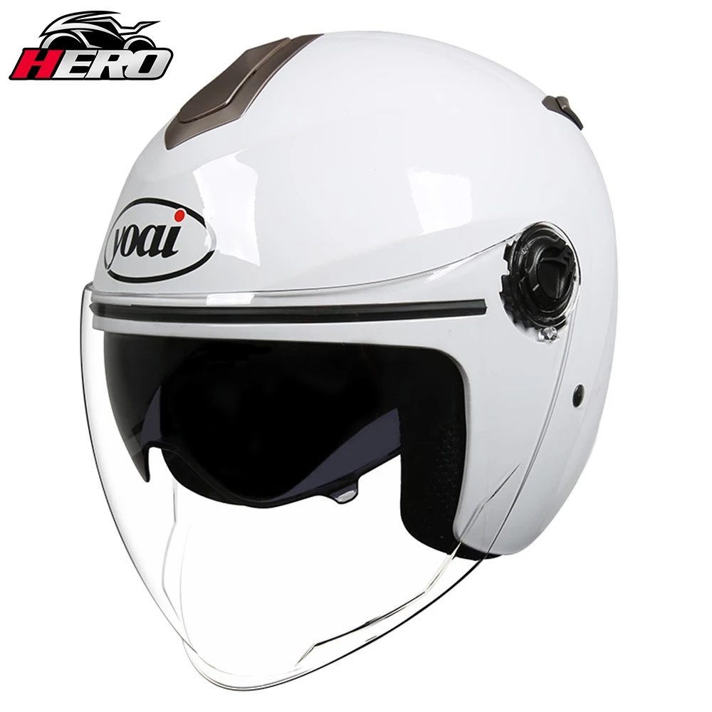 Motorcycle Half Helmets Men Moto Dual Lens Open Face Half Helmet Teenagers Children Safety Balance Bike Scooter Half Helmets