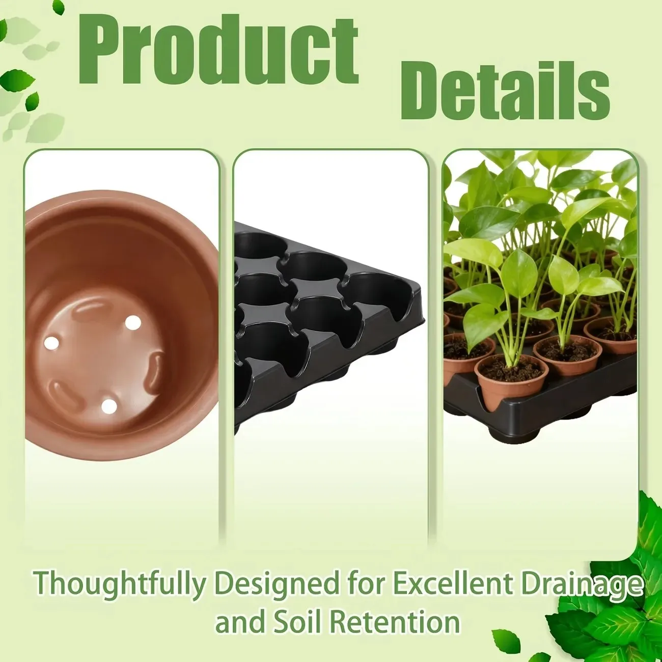 2026 seed starting tray reusable,plastic plant germination trays with drain holes,for garden balcony greenhouse beans flowers