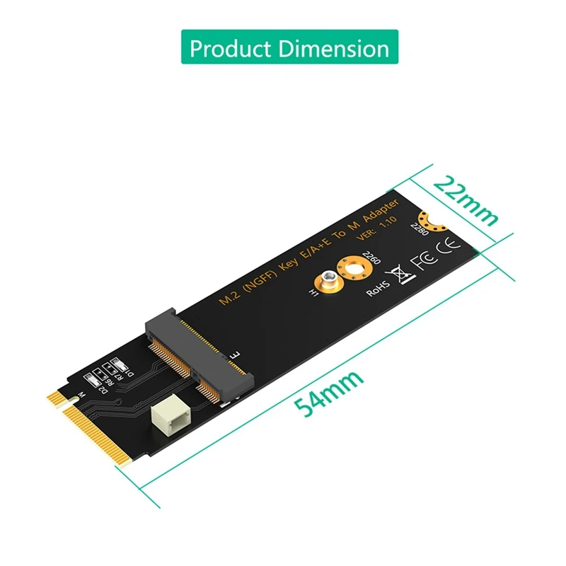 Tarjeta adaptadora M.2 NGFF A + E Key Wifi/Bluetooth A M.2 Key M para AX200/AX201/AX210, Kit de piezas