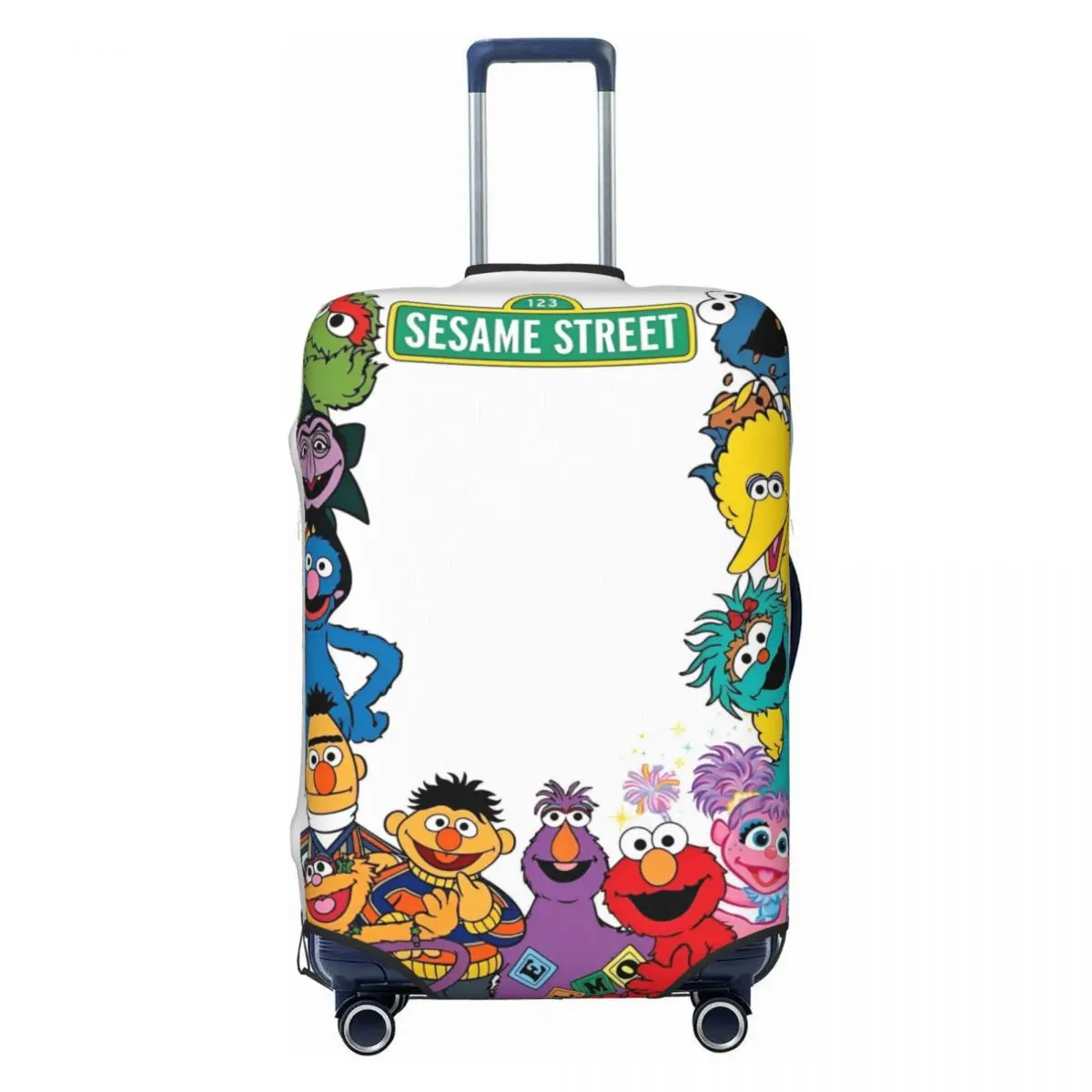 Sesame Street Cartoon Suitcase Cover Vacation Strectch Luggage Supplies Business Protector