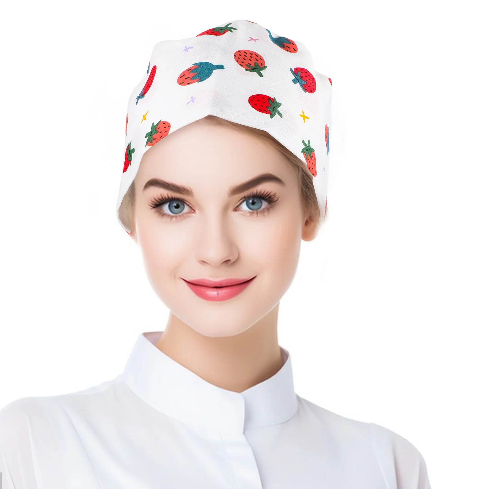 Surgical Cap Scrub with Buttons Caps Women Hats Nurses for Working Nursing