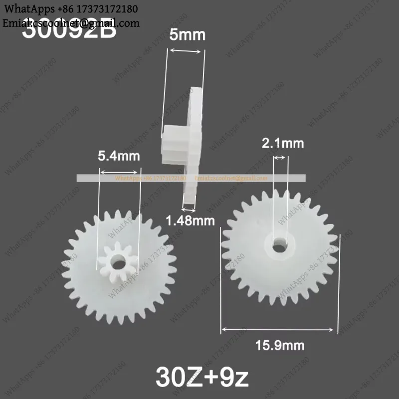 JS03 30+9T 0.5M Duplex Gear OD16/5.5mm, 2.1mm Hole POM Plastic Pinion 30092B Power Transmission Parts