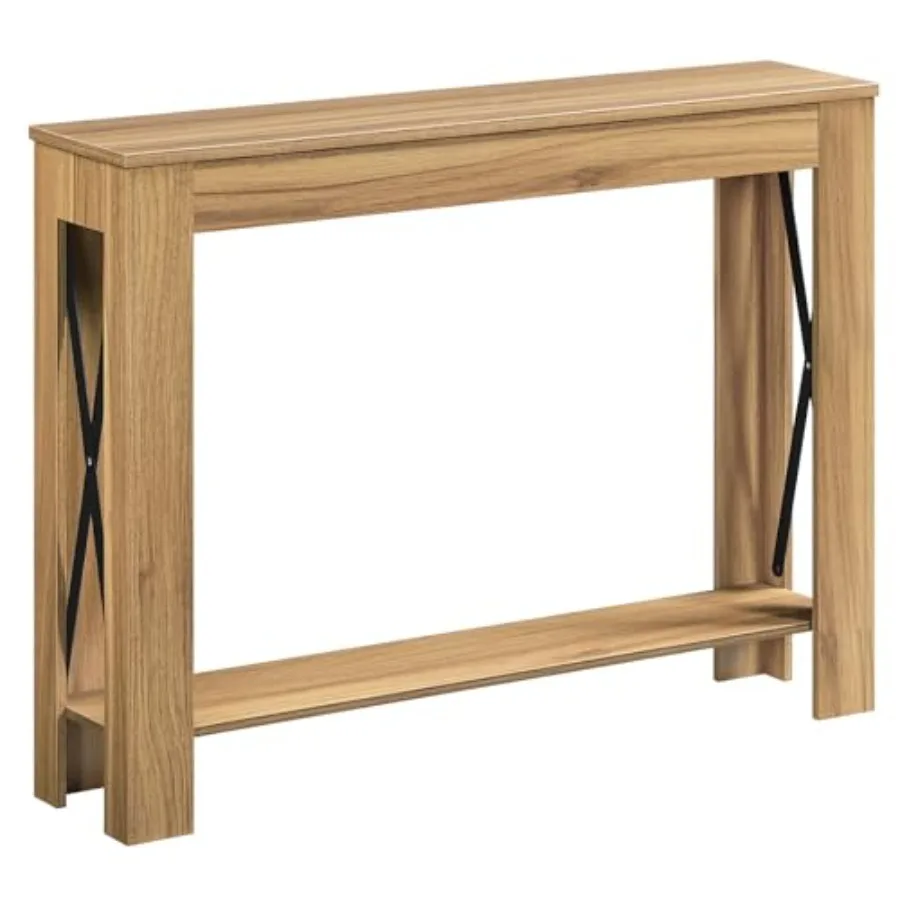 

Farmhouse Console Table 39.4'' Small Narrow Entryway Table Wood Couch Table Behind Sofa with Storage Shelf Slim Farmhouse Hallw