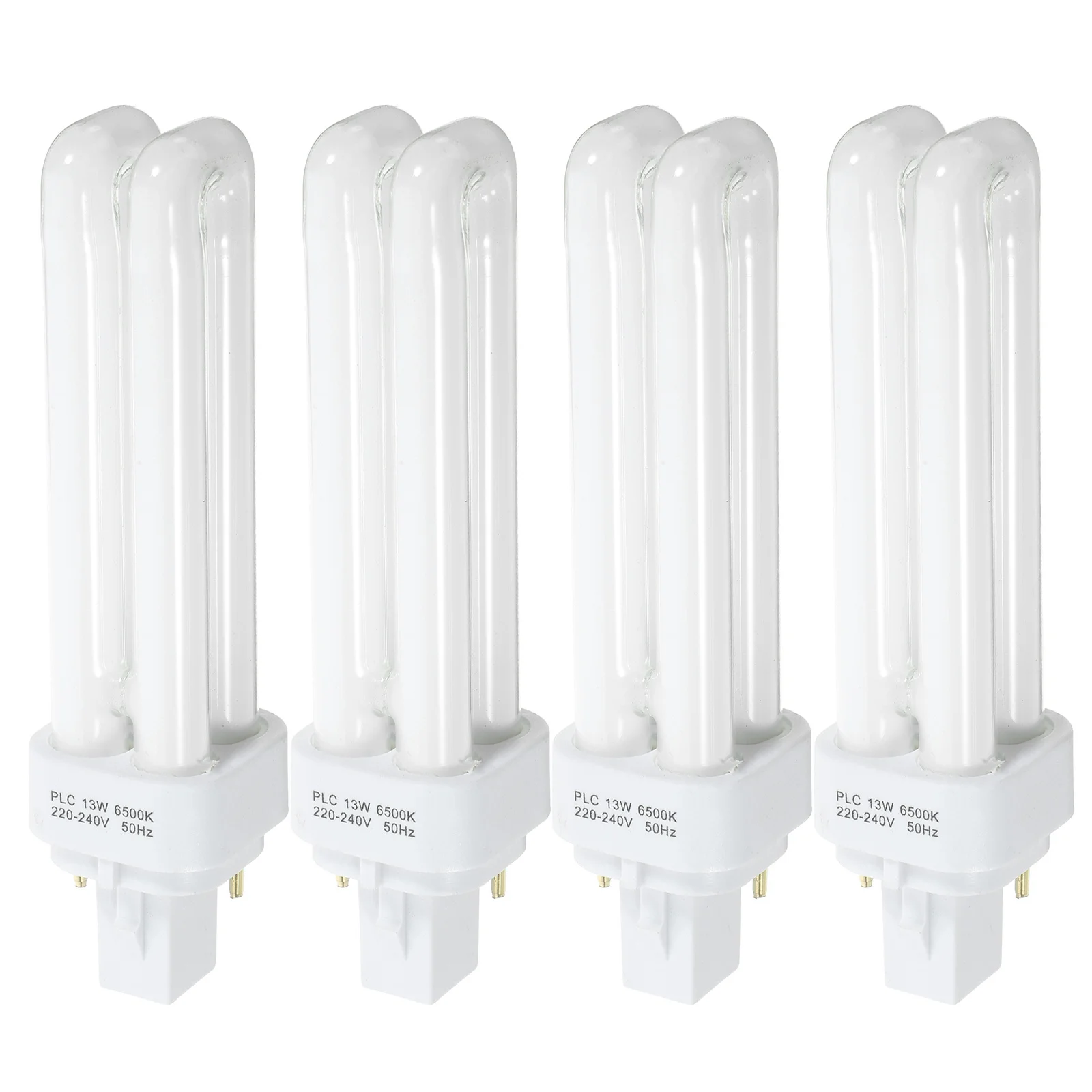 

4Pcs Compact Fluorescent Bulbs 13W 2 Prong Light Bulbs Double Tube Lamp for Bathroom Ceiling Efficient Lighting